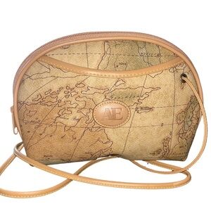 Vintage Allan Edward World Map Print Crossbody Bag - NWOT